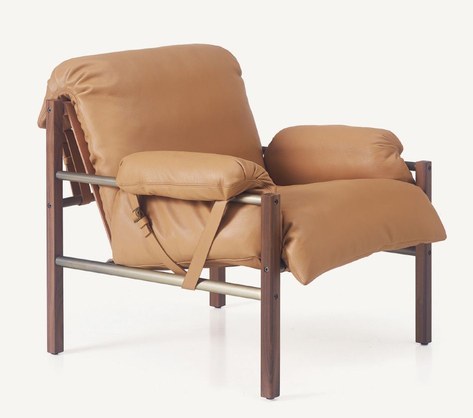 Bassamfellows Sling Club Chair And Ottoman