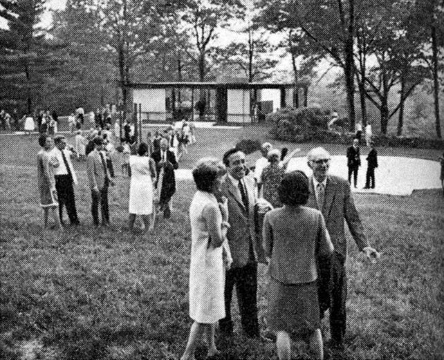 philip johnson glass house fog