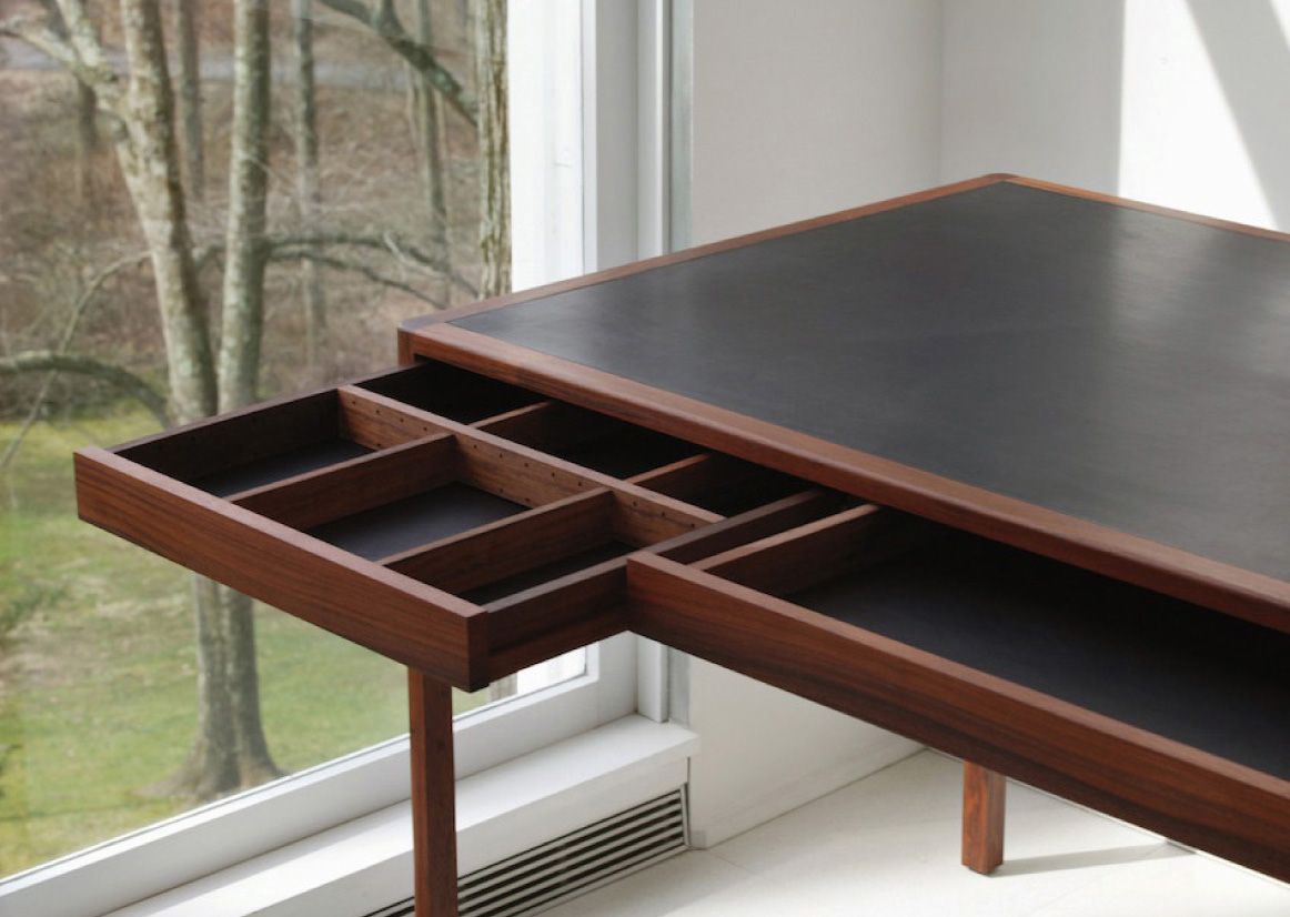Bassamfellows Leather Desk And Table, Desk Leather Top